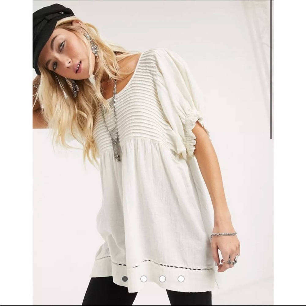 *NWT* Free People Elsie Tunic in white